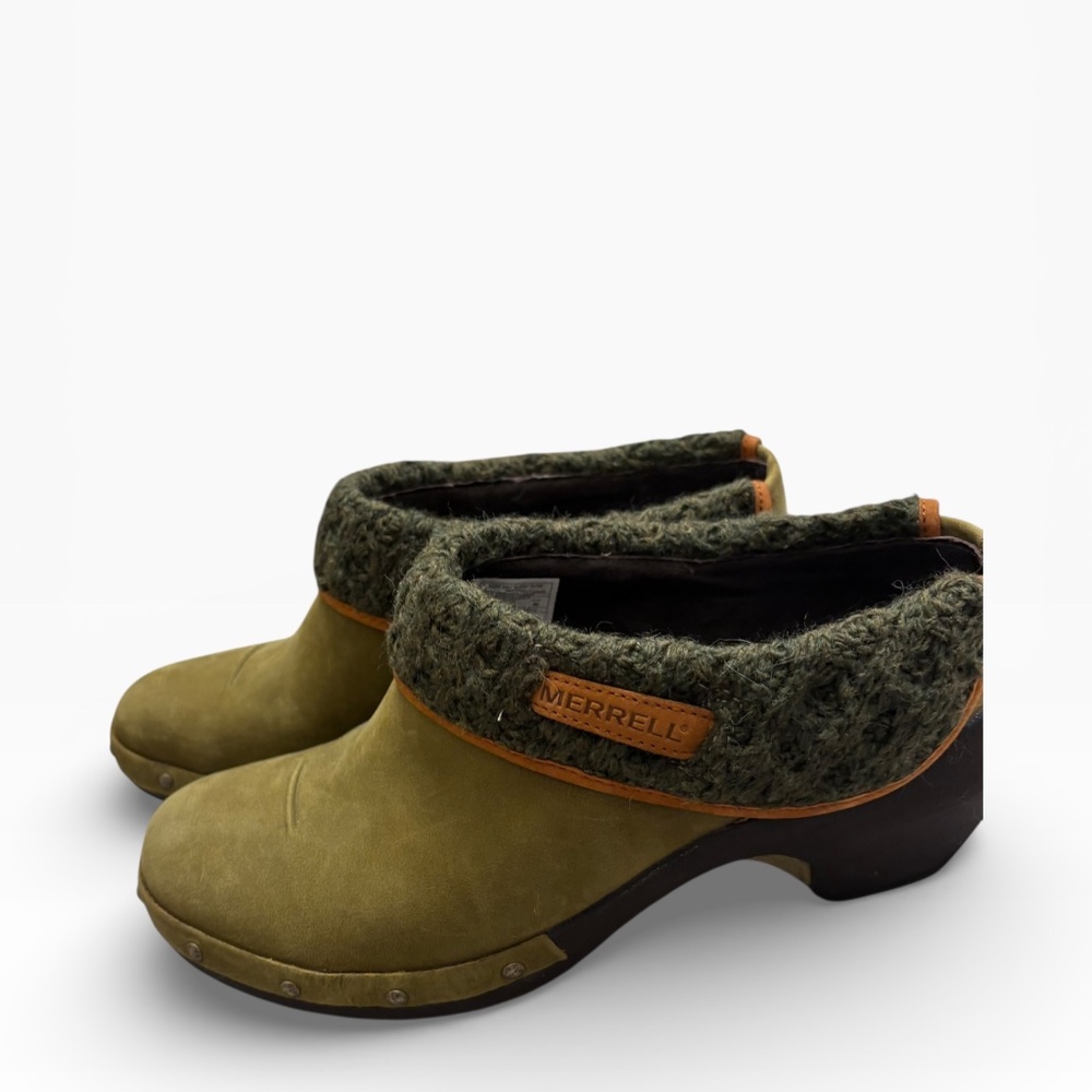 Merrell burnt olive green nubuck shoes 9